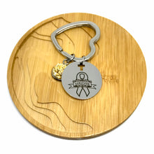 Load image into Gallery viewer, Childhood Cancer Survivor Research Keychain (Stainless Steel)