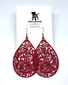 Felicity Drop Earrings in Red