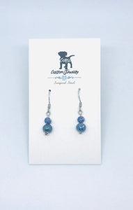 Dainty Blue Hematite Drop Earrings