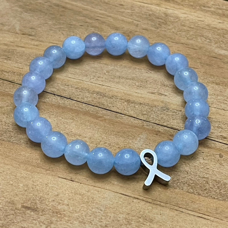 8mm Prostate Cancer Research Gemstone Bracelet