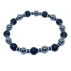 8mm Men's Light Blue Hematite Diffuser Bracelet