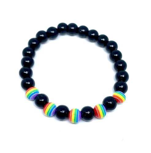 8mm PRIDE Obsidian Bracelet