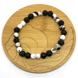 6mm Marbled Coffee Agate Diffuser Bracelet