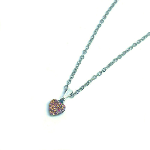 8mm Karma Druzy Heart Necklace