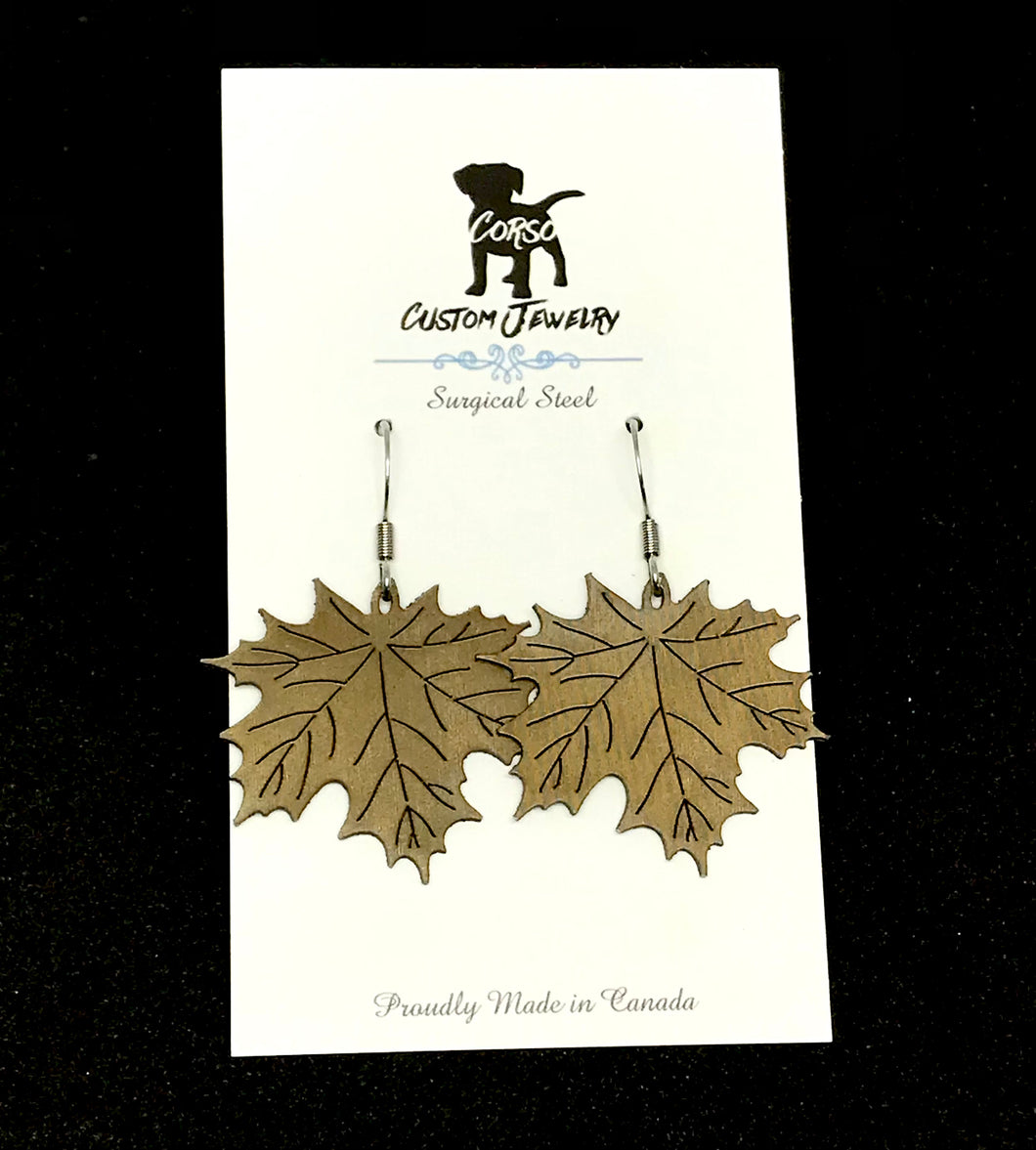 Bronze Maple Leaf Drop Earrings