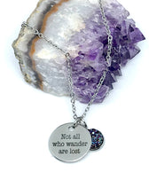 Load image into Gallery viewer, “Not All Who Wander Are Lost” 3-in-1 Necklace (Stainless Steel)