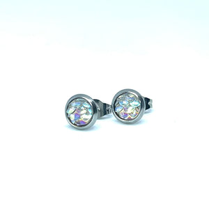 6mm White Mermaid Studs (Stainless Steel)