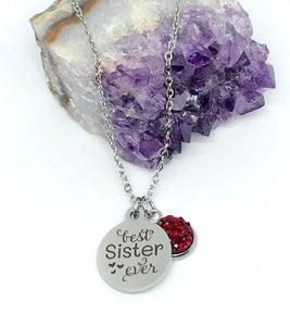 "Best Sister Ever" 3-in-1 Necklace (Stainless Steel)