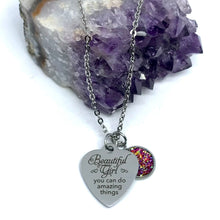 Load image into Gallery viewer, &quot;Beautiful Girl you can do amazing things&quot; 3-in-1 Necklace (Stainless Steel)