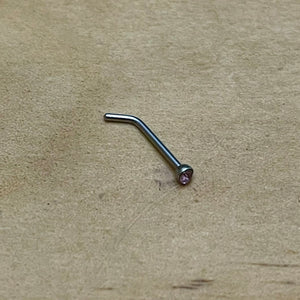 Alexandrite Crystal L-Shaped Nose Stud (Surgical Steel)