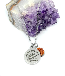 "The Love Between a Mother & Daughter is Forever" 3-in-1 Necklace (Stainless Steel)