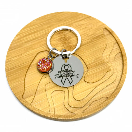 Leukaemia and Kidney Cancer Survivor Research Keychain (Stainless Steel)