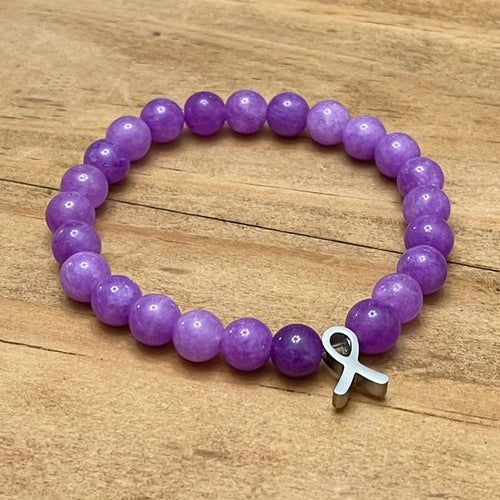 8mm Hodgkin Lymphoma Cancer Research Gemstone Bracelet