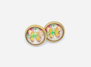 10mm Floral Butterfly Studs (Stainless Steel)