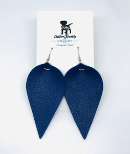 Midnight Leather Drop Earrings