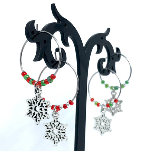 Snowflake Wine Charm Set
