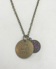 Load image into Gallery viewer, “live laugh love” Necklace (Antique Bronze)