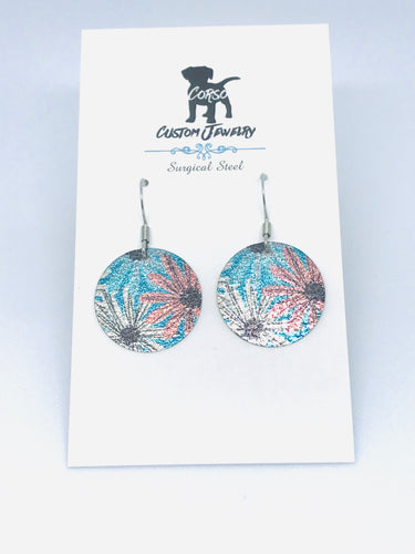Colorful Floral Bouquet Drop Earrings (Surgical Steel)