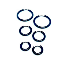 Load image into Gallery viewer, Black Sleeper Hoop Earrings (Stainless Steel)