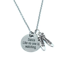 Load image into Gallery viewer, “Dance like no one is watching” 3-in-1 Charm Necklace (Stainless Steel)