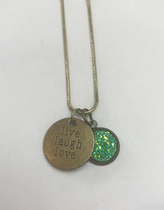 “live laugh love” Necklace (Antique Bronze)