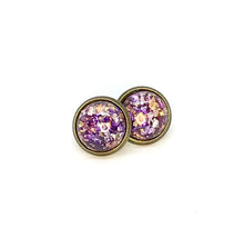 Load image into Gallery viewer, 12mm Purple Foil Studs