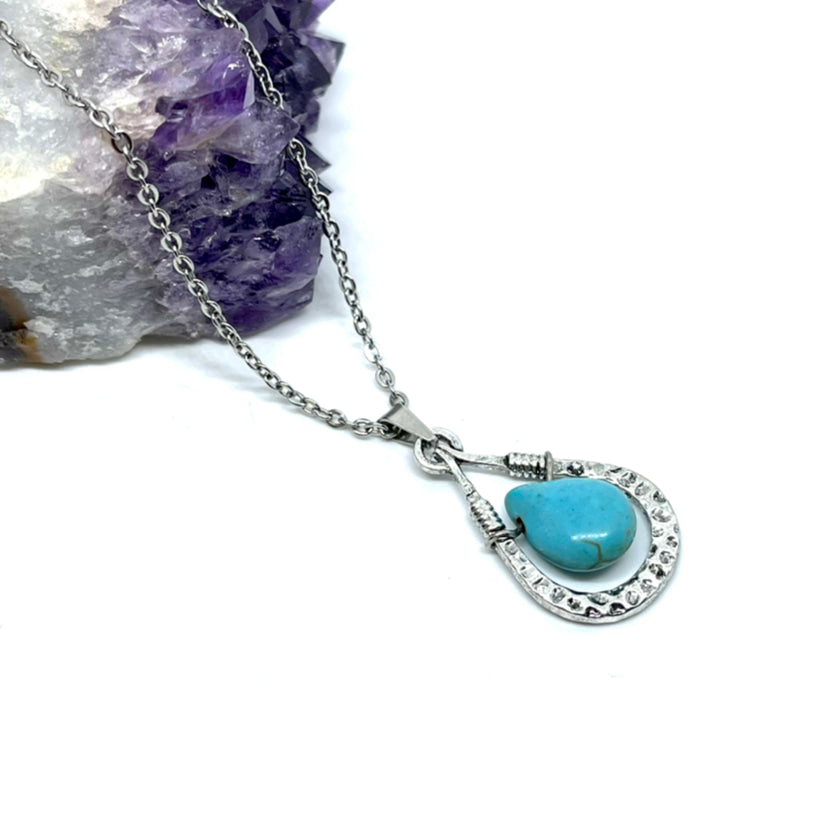 Hammered Turquoise Necklace