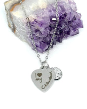 Load image into Gallery viewer, &quot;I love my Chihuahua&quot; 3-in-1 Necklace (Stainless Steel)