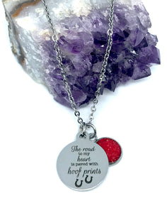 “The road to my heart is paved with hoof prints” 3-in-1 Necklace (Stainless Steel)