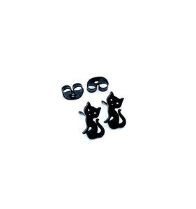 Black Cat Studs (Stainless Steel)