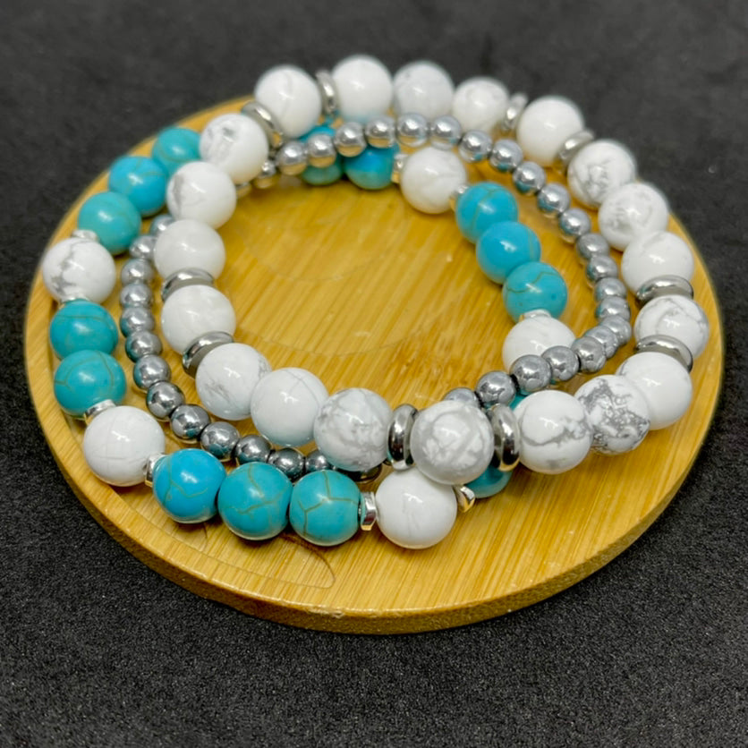Turquoise Howlite Bracelet Set