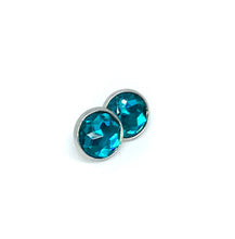 Load image into Gallery viewer, 12mm Teal Studs
