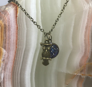 Owl Graduate 3-in-1 Necklace (Antique Bronze)