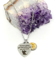 Load image into Gallery viewer, &quot;Heaven is where you meet all the dogs you ever loved” 3-in-1 Necklace (Stainless Steel)
