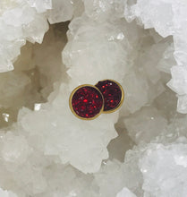 Load image into Gallery viewer, 10mm Merlot Druzy Studs