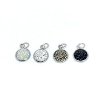 Load image into Gallery viewer, Shade of Grey Druzy Charm Set