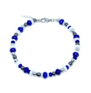 Royal Blue Jade & Hematite Bracelet