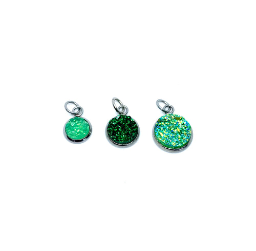 Green Obsession Druzy Charm Set