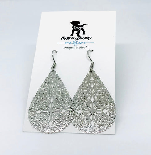 Silver Polaris Drop Earrings (Surgical Steel)