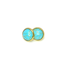 Load image into Gallery viewer, 10mm Turquoise Studs