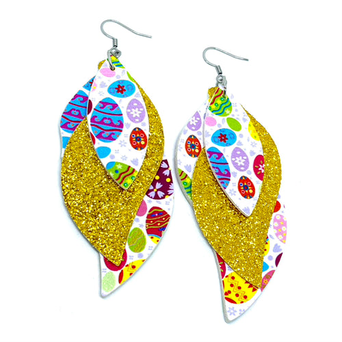 Easter Egg Party Leather Drop Earrings