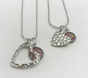“One Love, One Heart” Mother-Daughter Necklace Set (Stainless Steel)