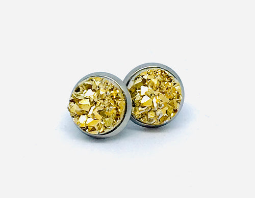 10mm Moon Druzy Studs