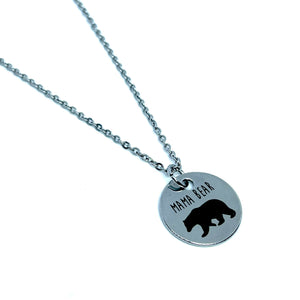 "Mama Bear" Necklace (Stainless Steel)