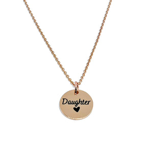 Daughter Charm Necklace (Rose Gold Stainless Steel)