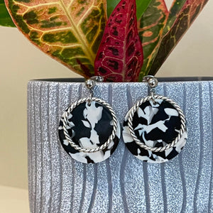 Cow Print Drop Earrings (Stainless Steel)