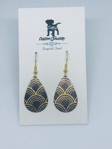 Golden Mermaid Teardrop Earrings (Surgical Steel)