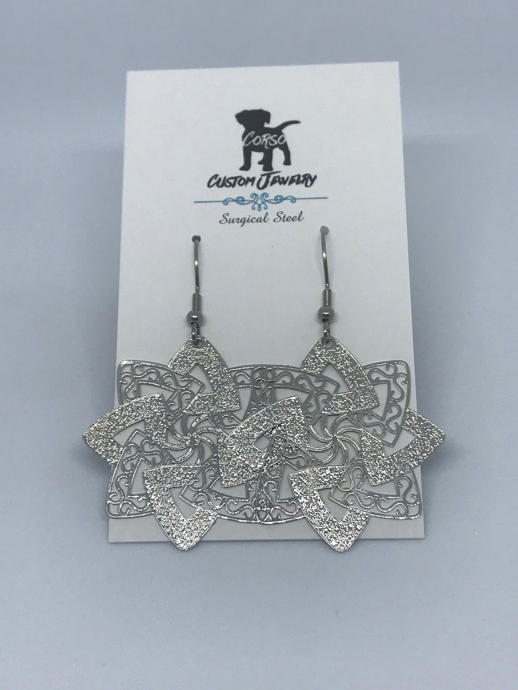 Snowflake Drop Earrings (Surgical Steel)