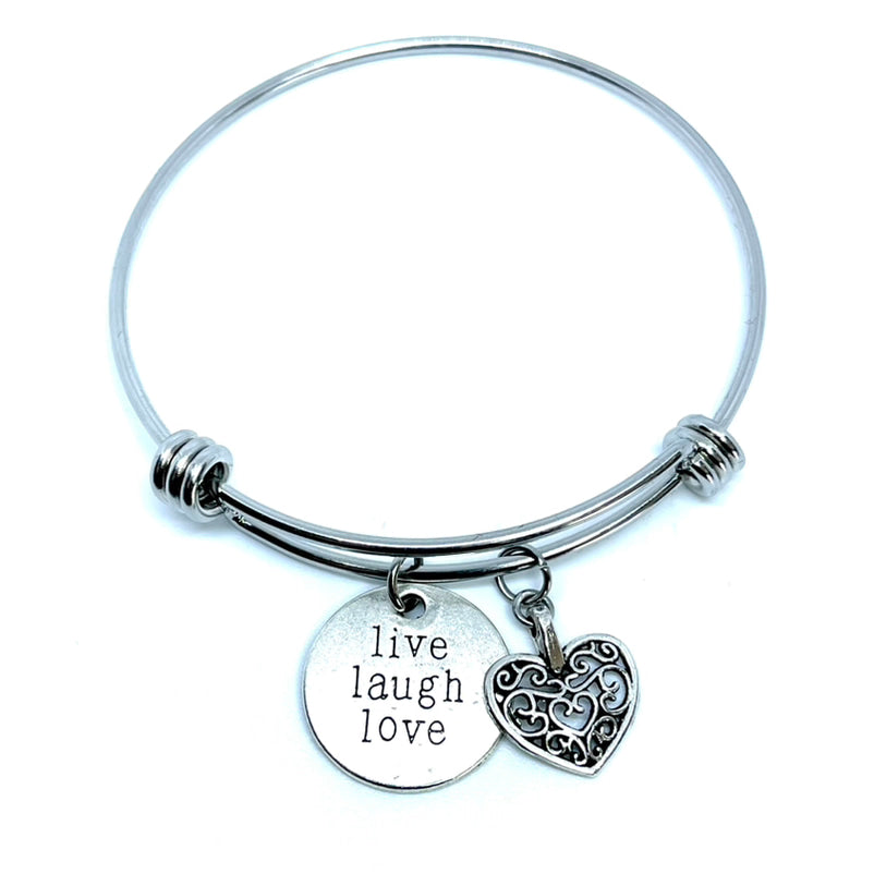 “Live Laugh Love” Bracelet (Stainless Steel)