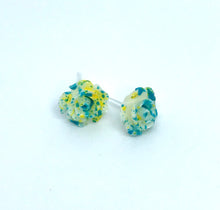 Load image into Gallery viewer, Blue and Yellow Rose Studs (No Metal)